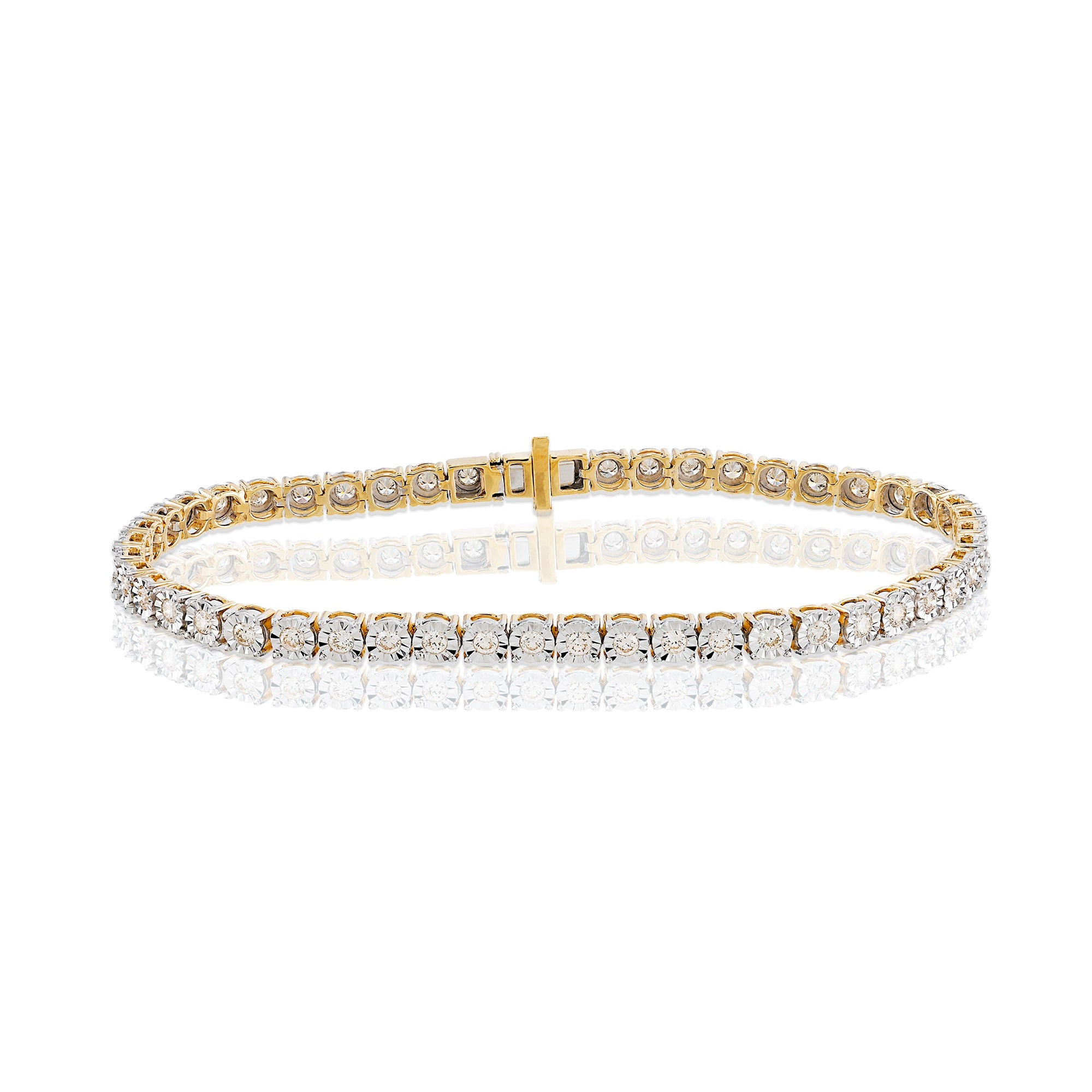 1.5ct Yellow Gold illusion Bracelet