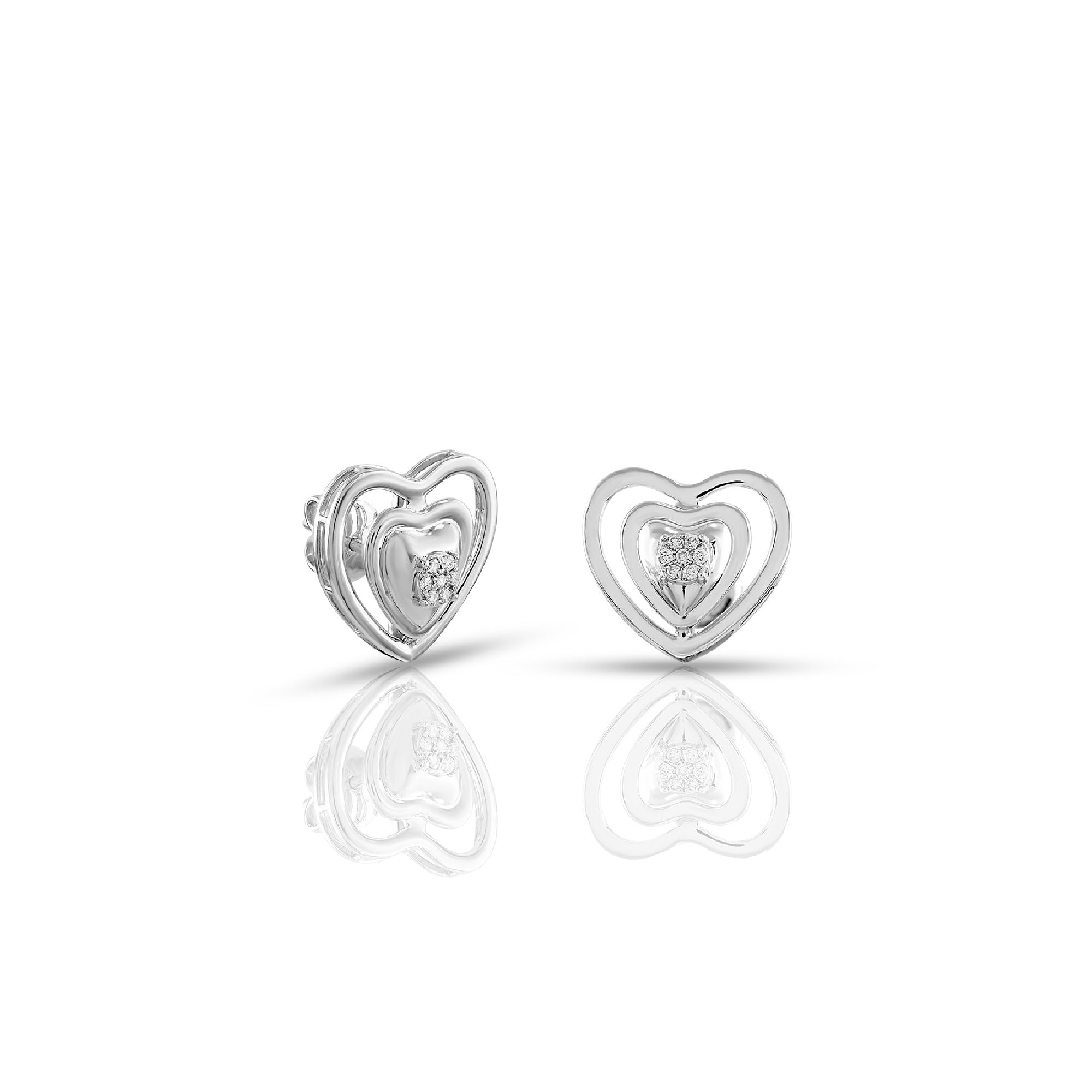 0.09Ct White Gold Round Diamond Earrings For Women's