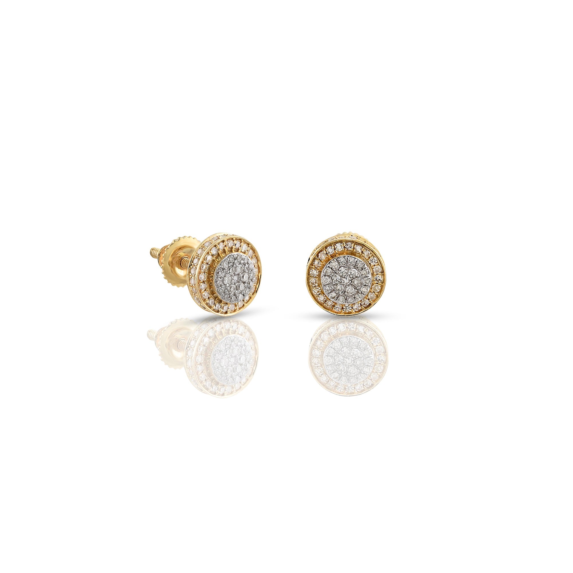 0.24ct Yellow Gold White Diamond Round Earrings