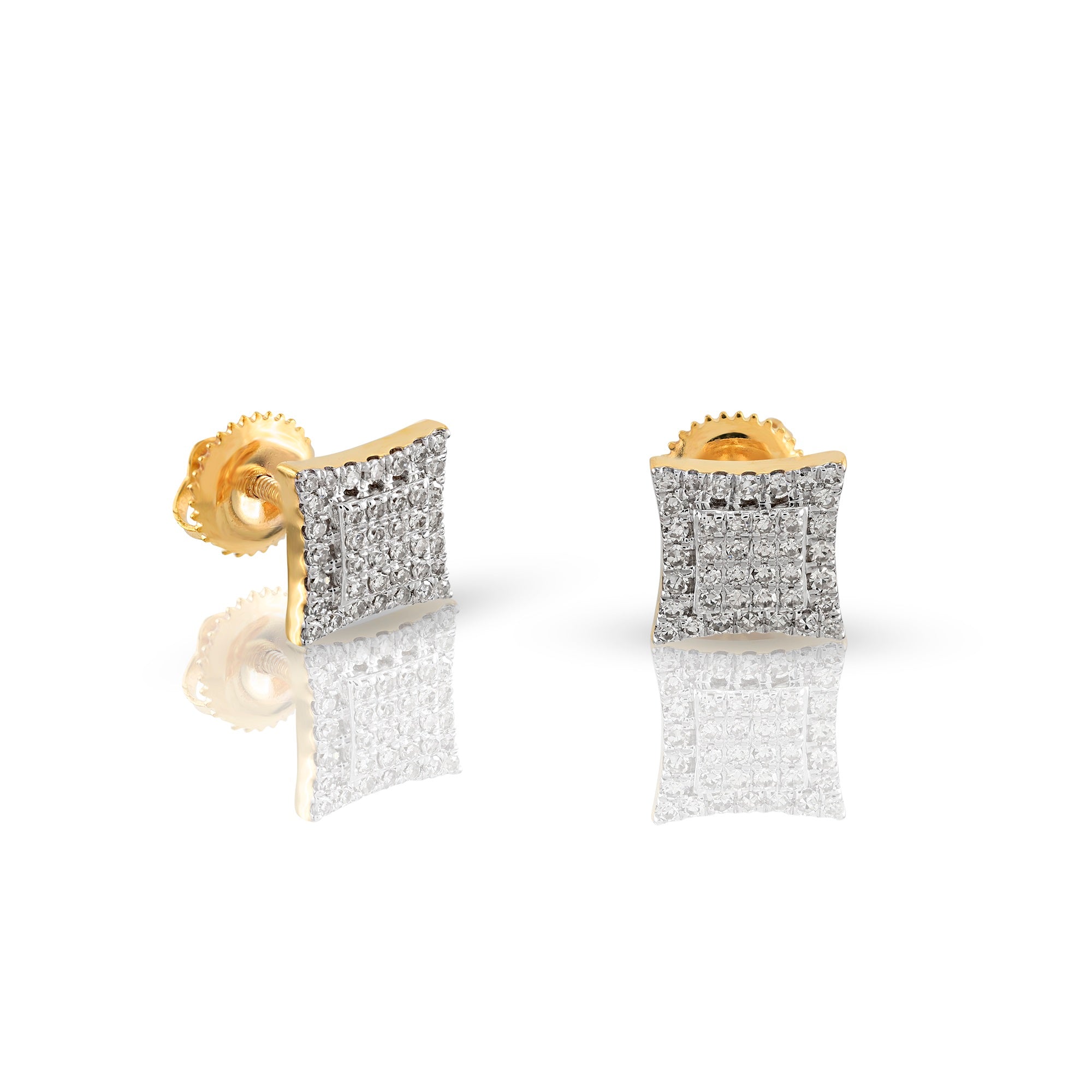0.29ct Yellow Gold White Diamonds Earrings