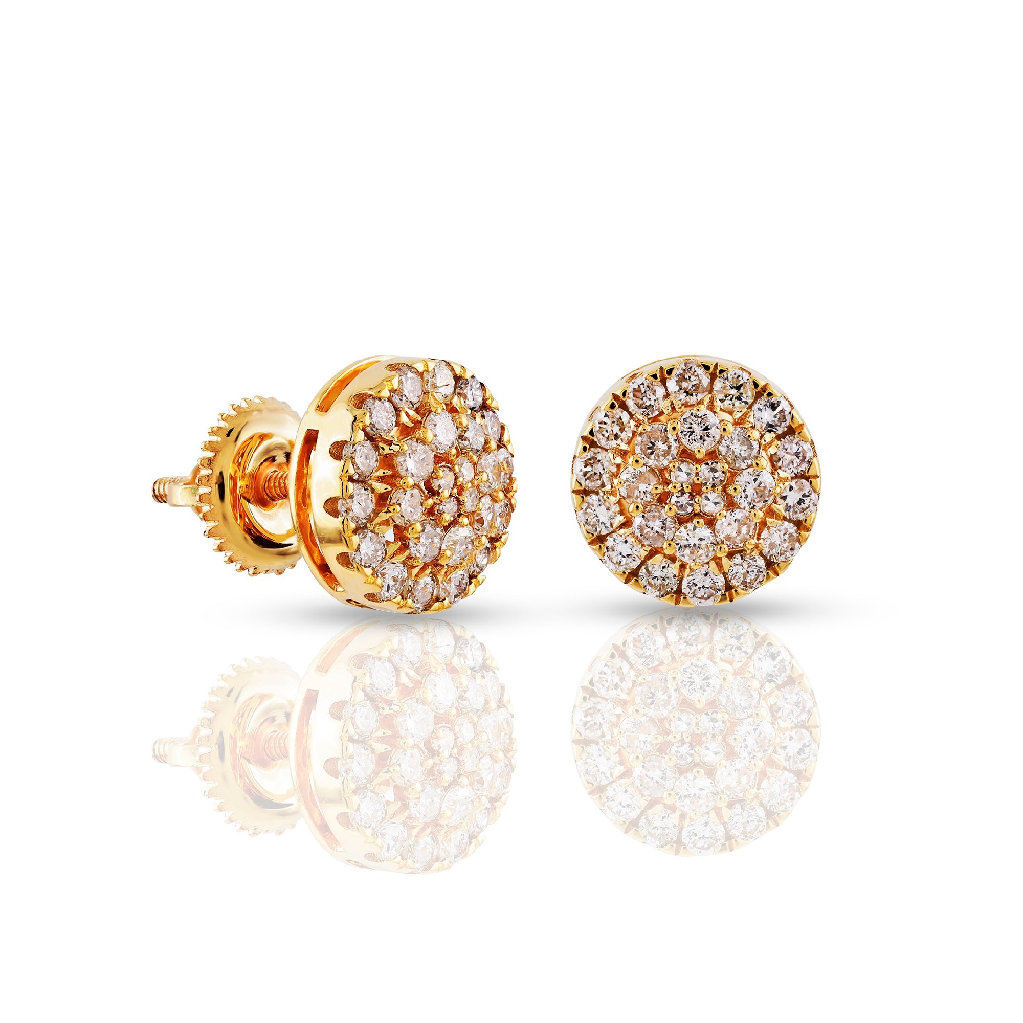 0.65Ct Round Diamond Yellow Gold Round Stud Earrings