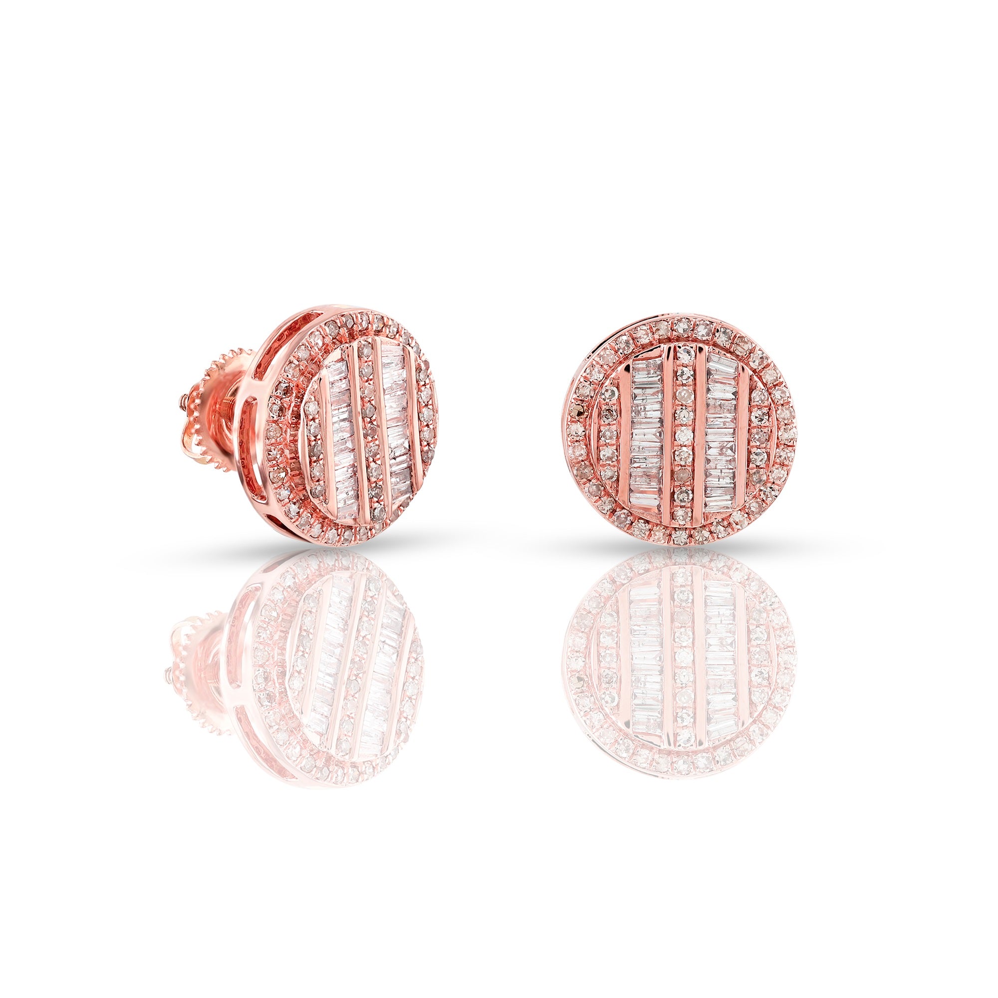 0.36ct Rose Gold Baguette Diamond Earrings