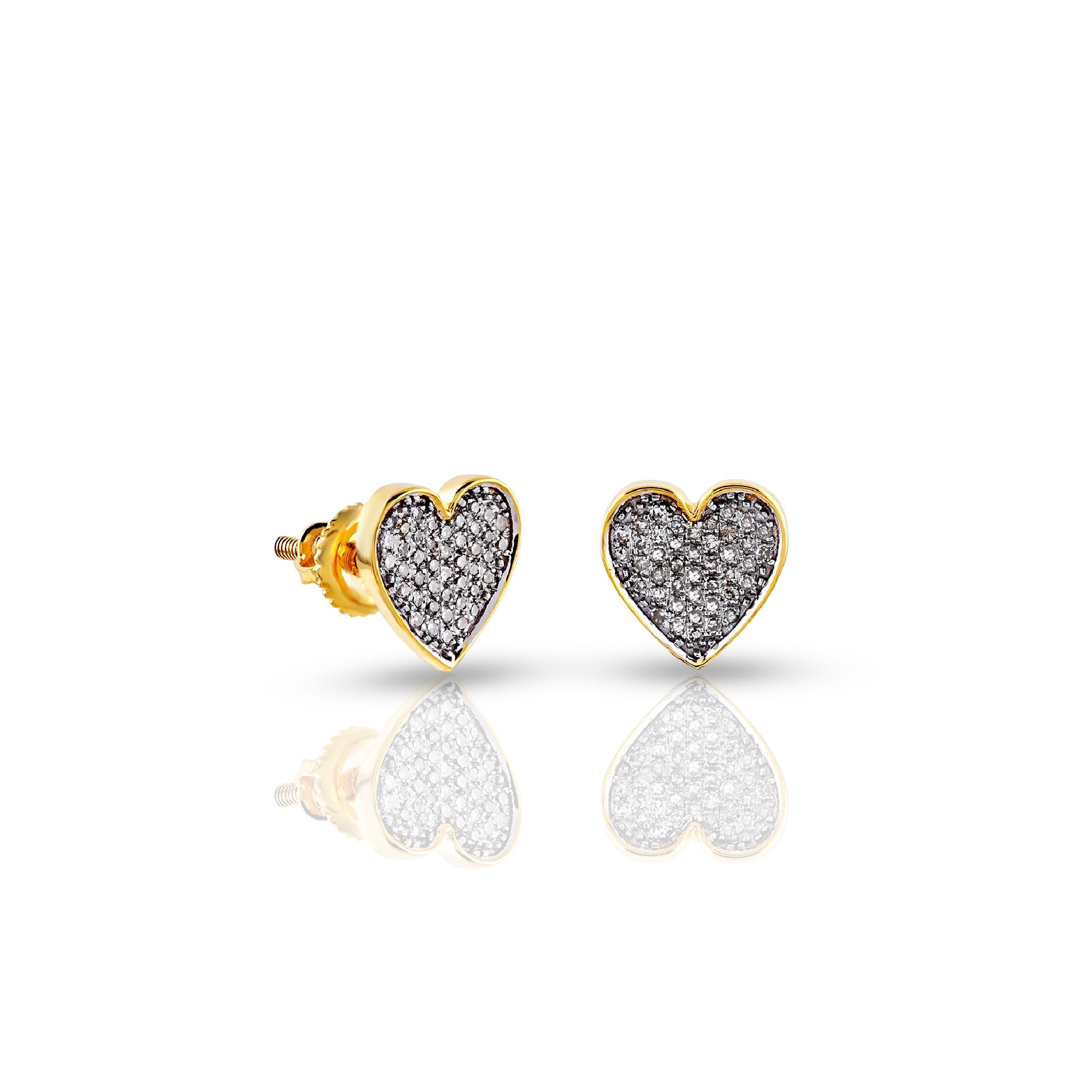 Yellow Gold Diamond Cluster Stud Earrings