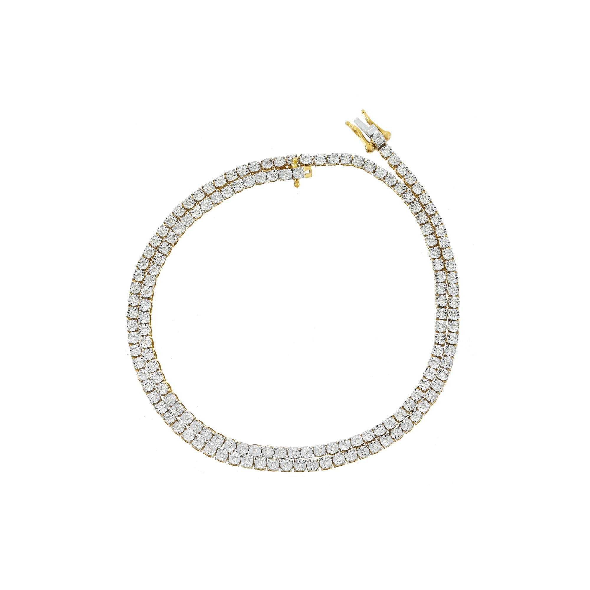 Yellow Gold Diamond illusion Set Diamond Chain