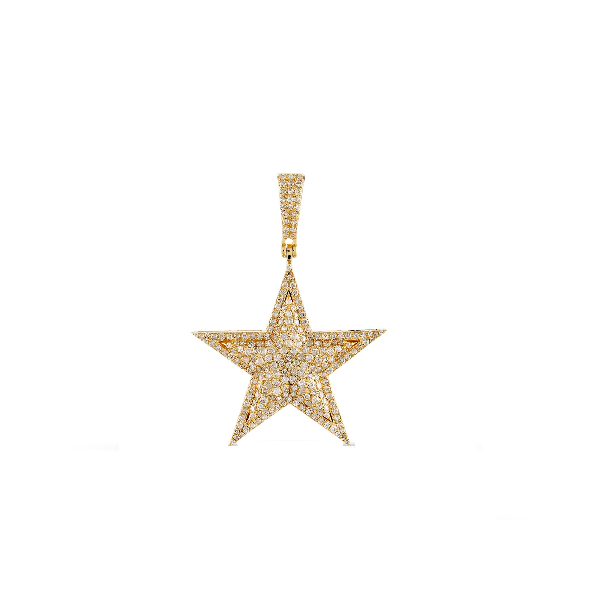 Yellow Gold Round Diamond Star Pendant
