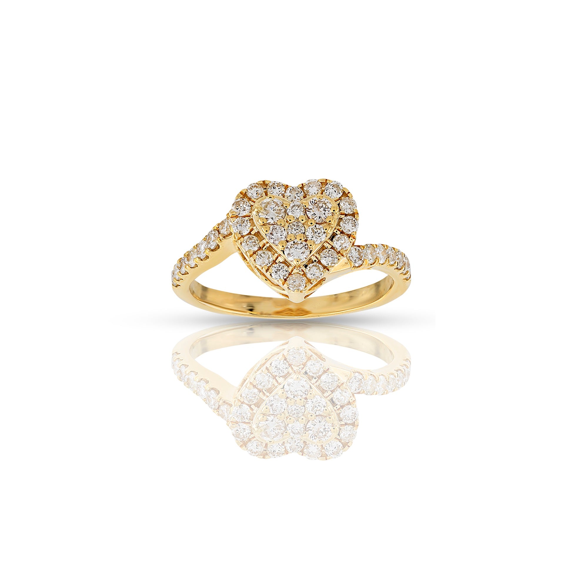 10mm Round Diamond Heart Ring