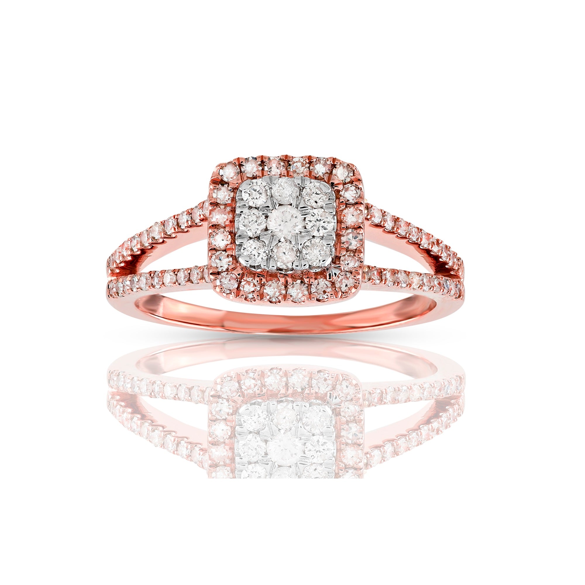 8.6mm Round Diamond Square Ring