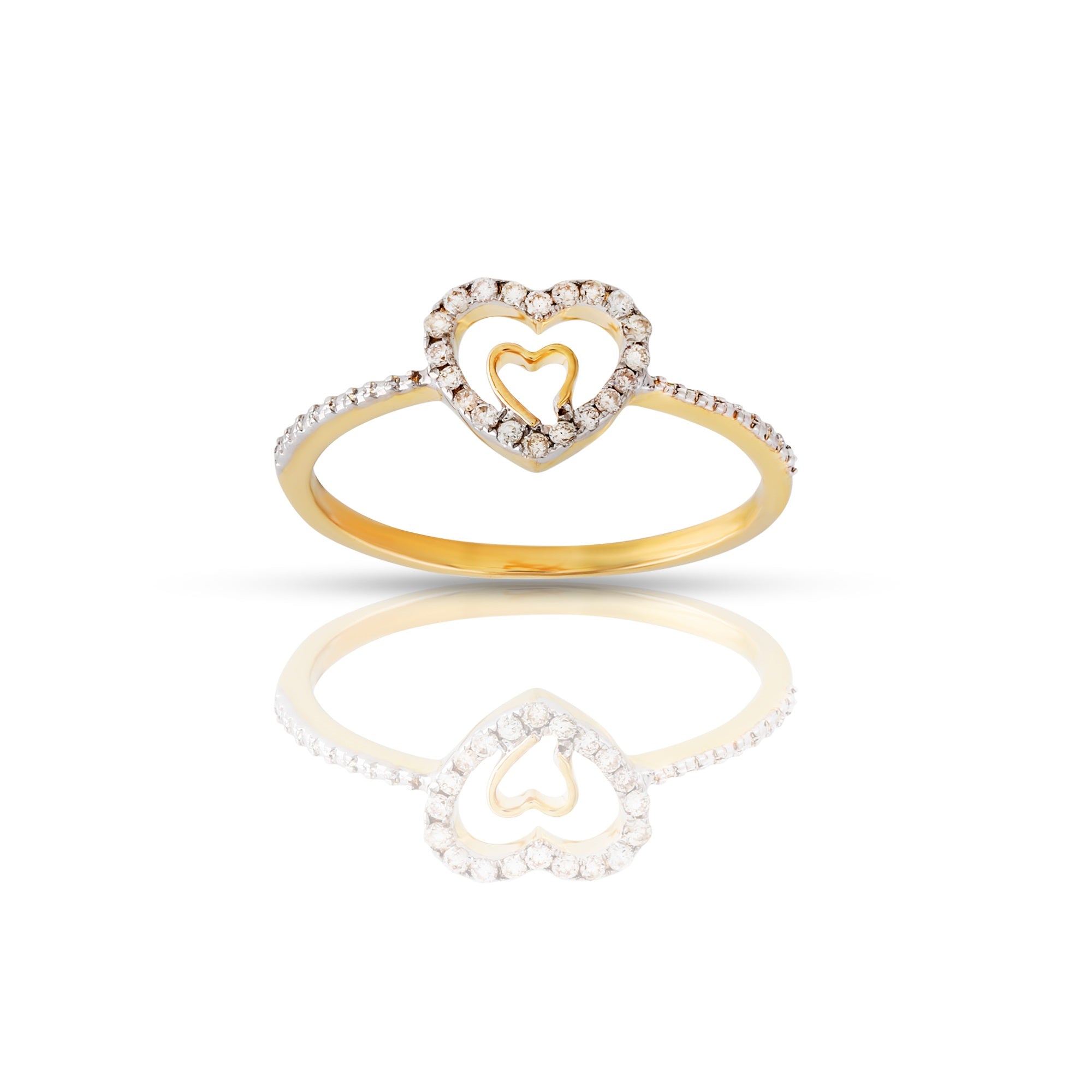 Round Diamond Heart Ring