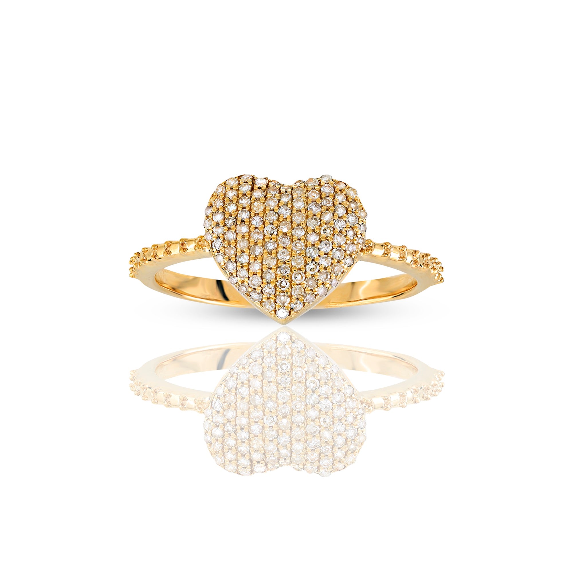 10mm Diamond Heart Ring