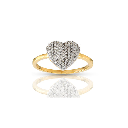 10mm Diamond Heart Ring