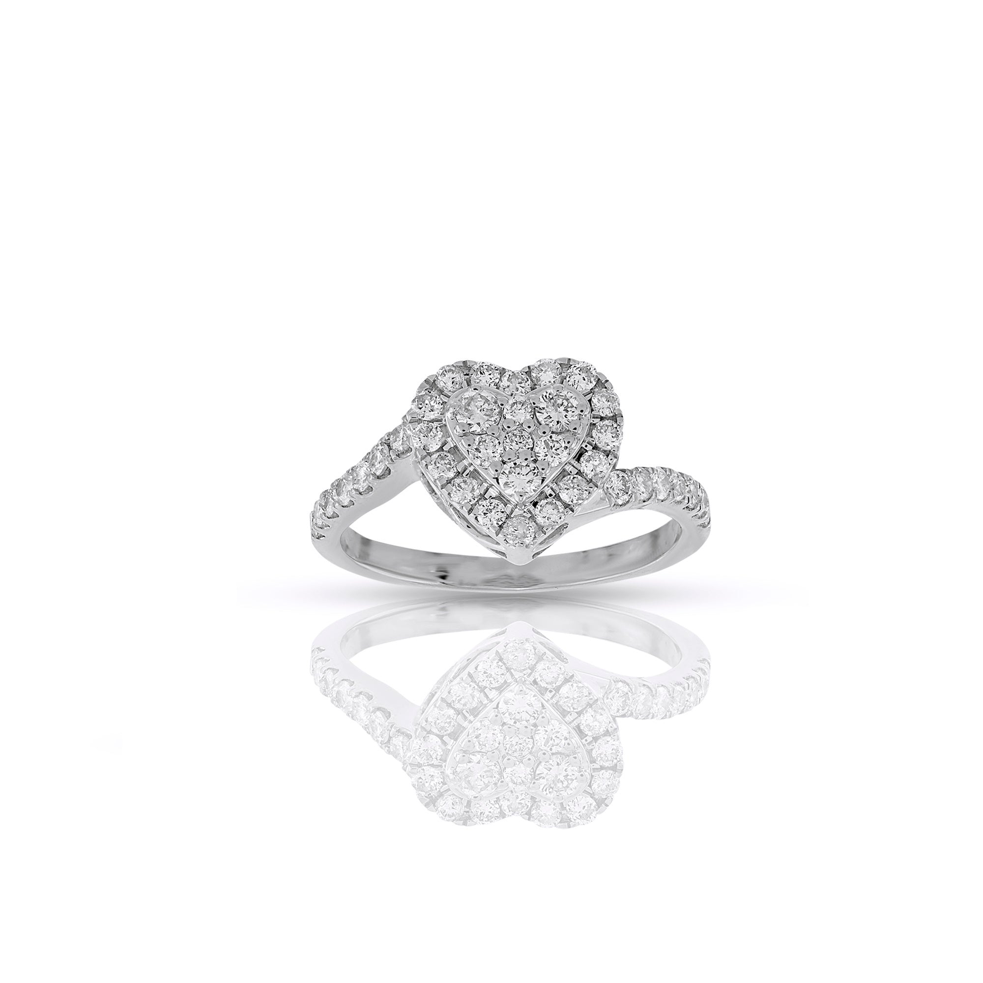 Rose Gold Round Diamond Heart Ring For Women's