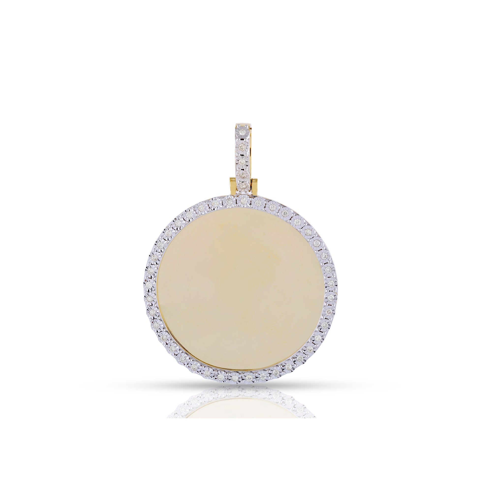 Yellow Gold illusion set Diamond Picture Pendant