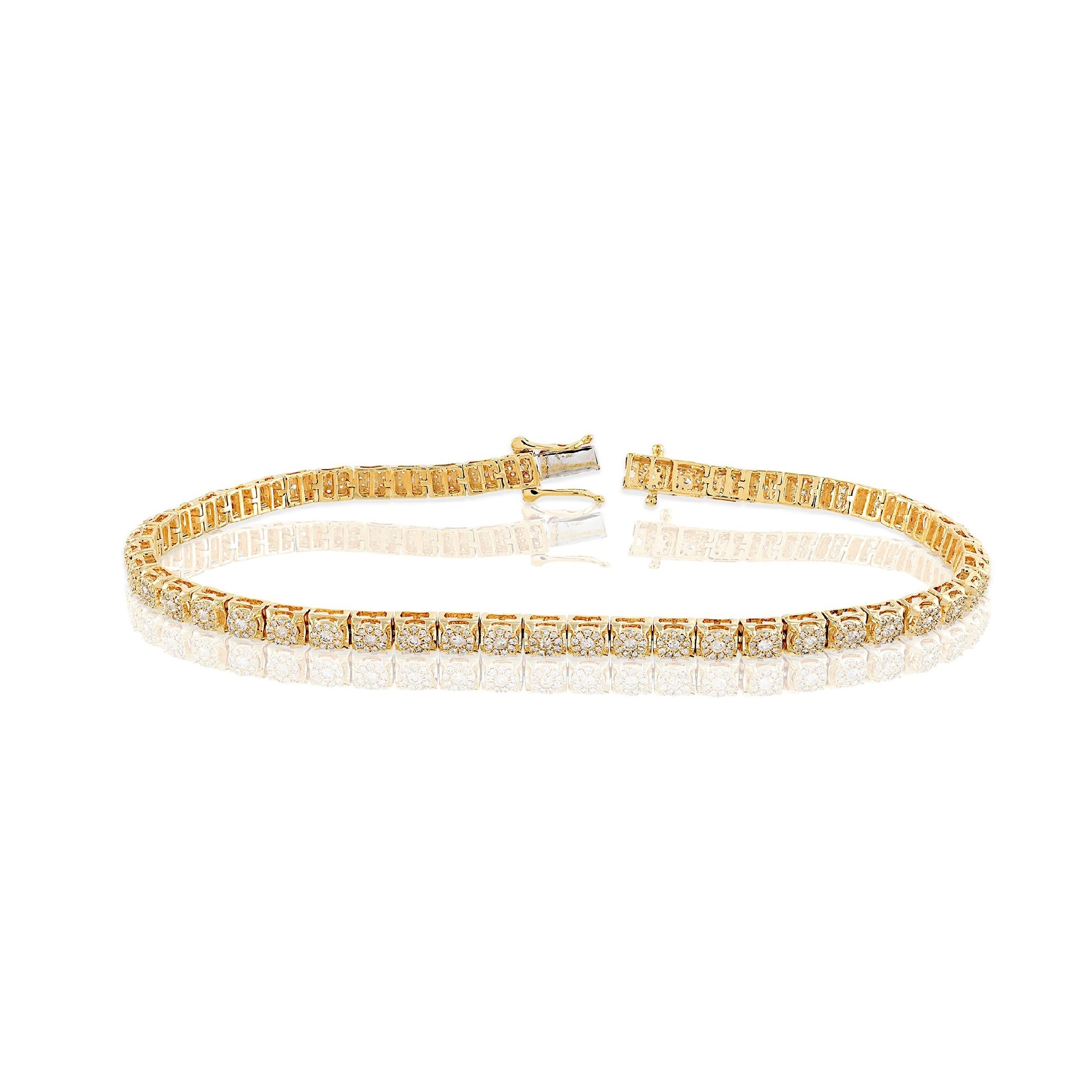 4.5mm Yellow Gold Diamond Pressure Bracelet