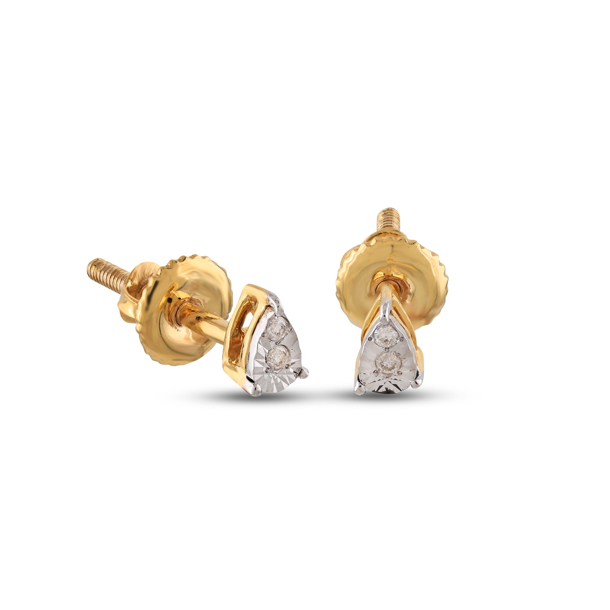0.016ct Yellow Gold Diamond Stud Earrings
