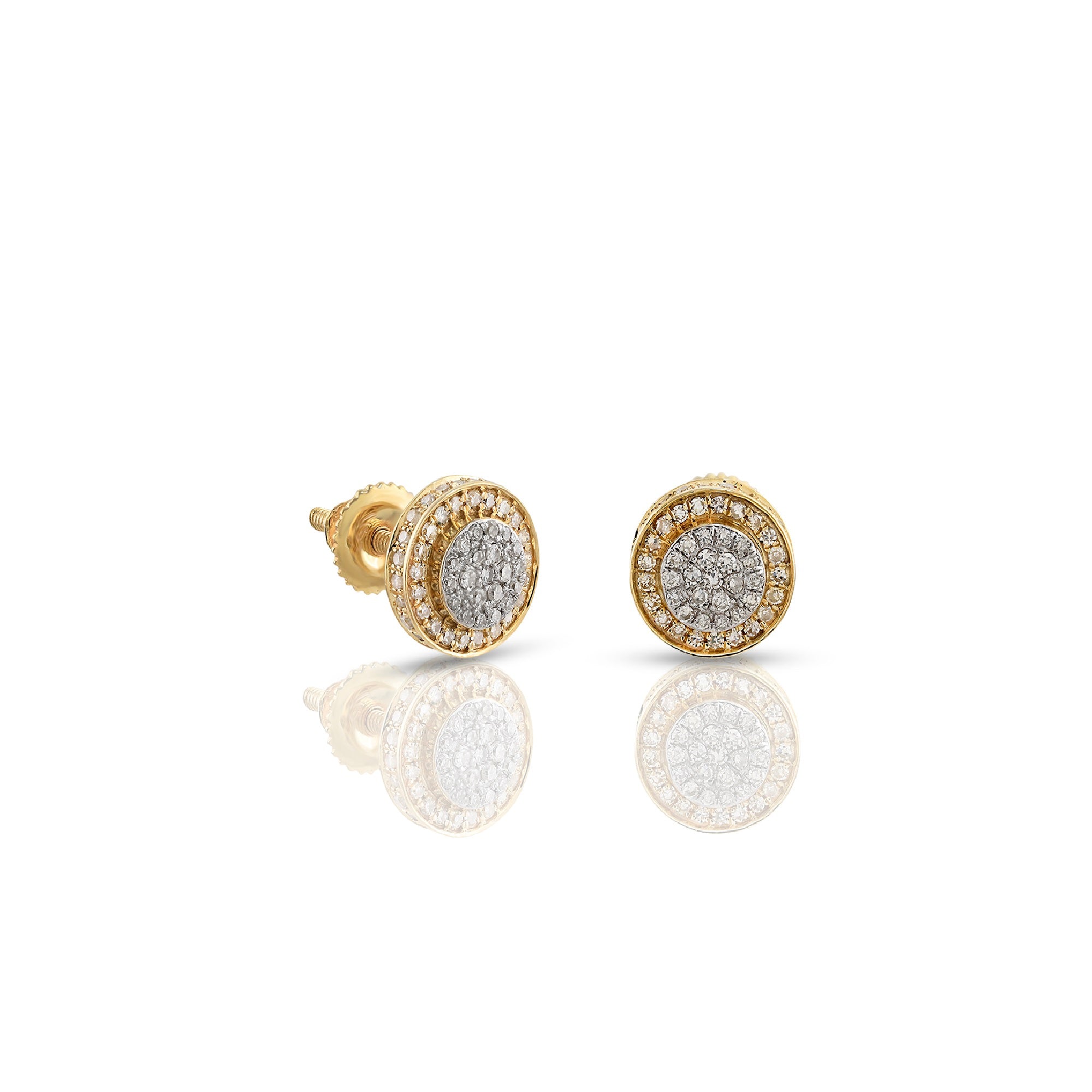 0.25Ct Diamond Yellow Gold Round Stud Earrings