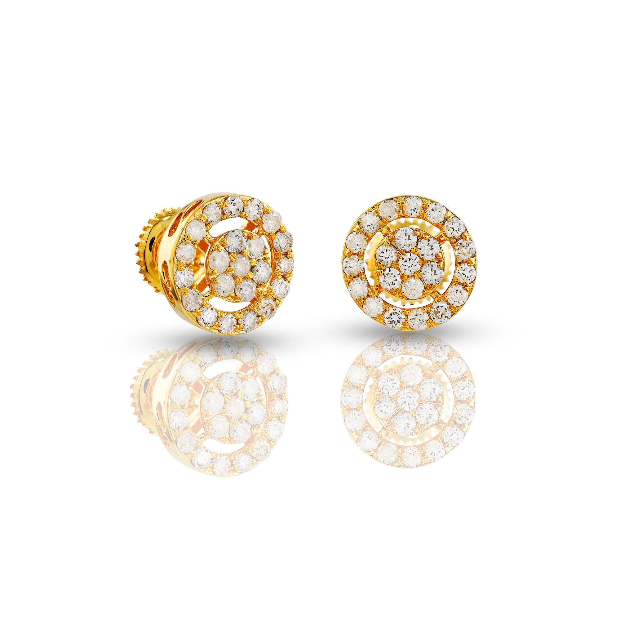 0.66ct Yellow Gold Round Diamond Earrings