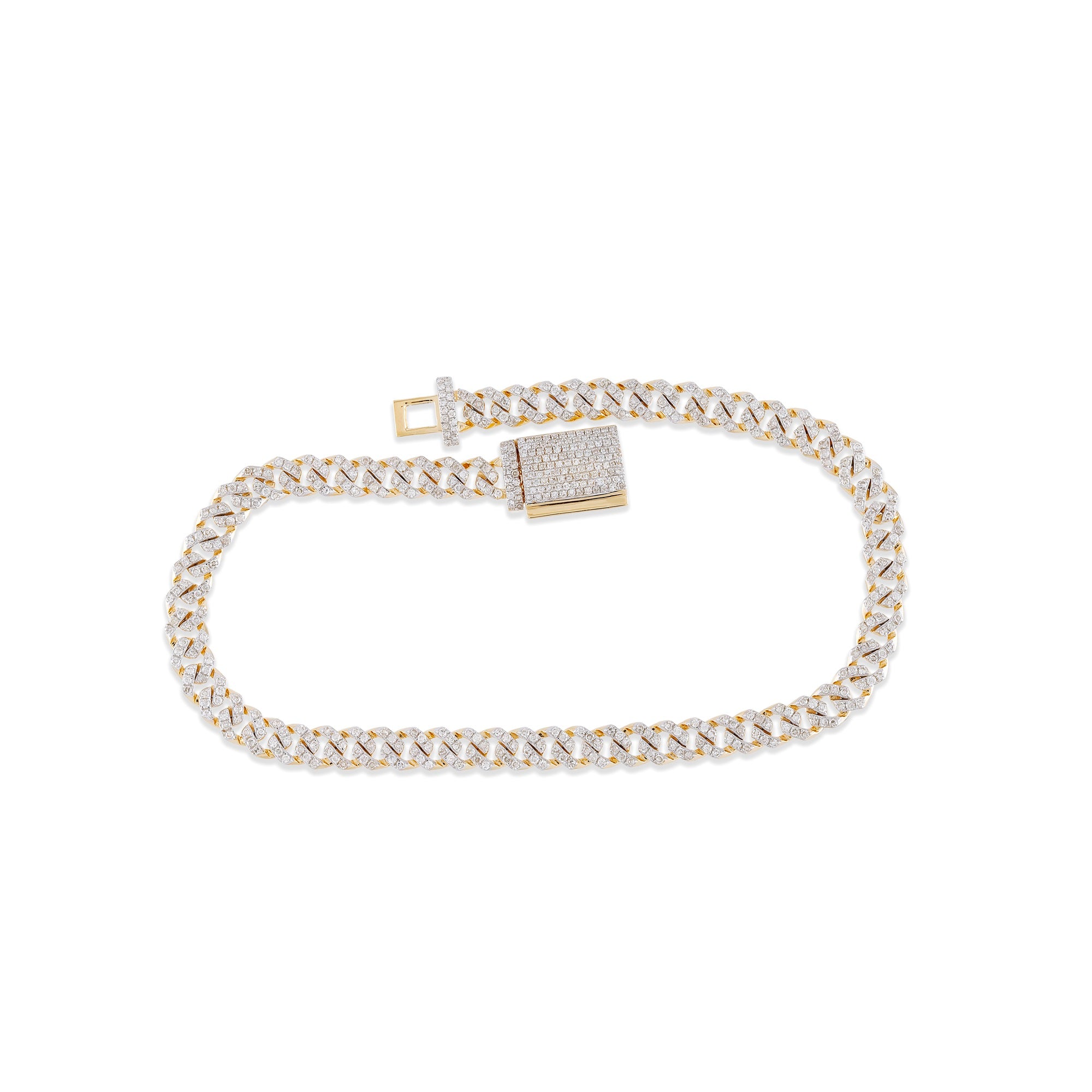 4.5mm Yellow Gold Cuban Link Bracelet