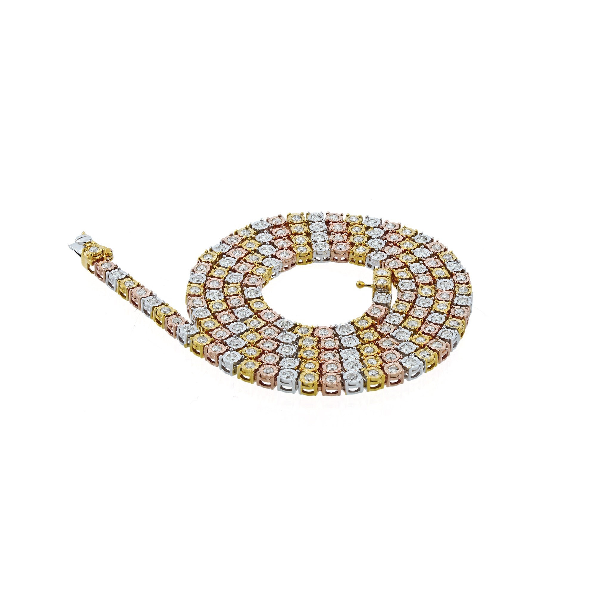 3.3t Three Tone Diamond Tennis Chain