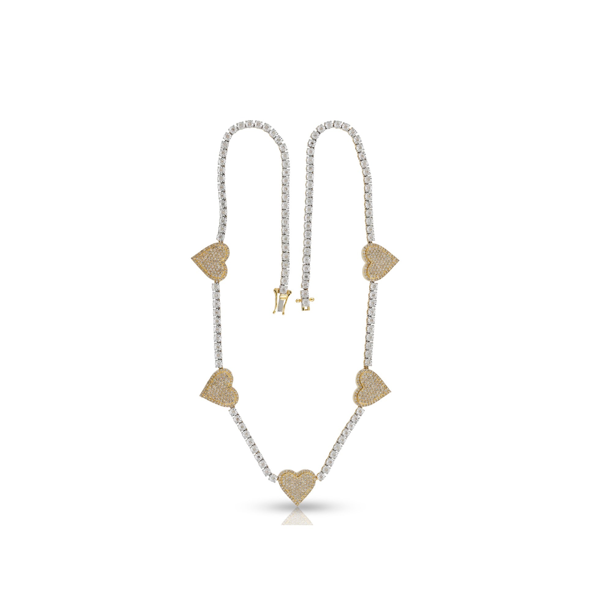 15mm illusion Diamond Heart Chain