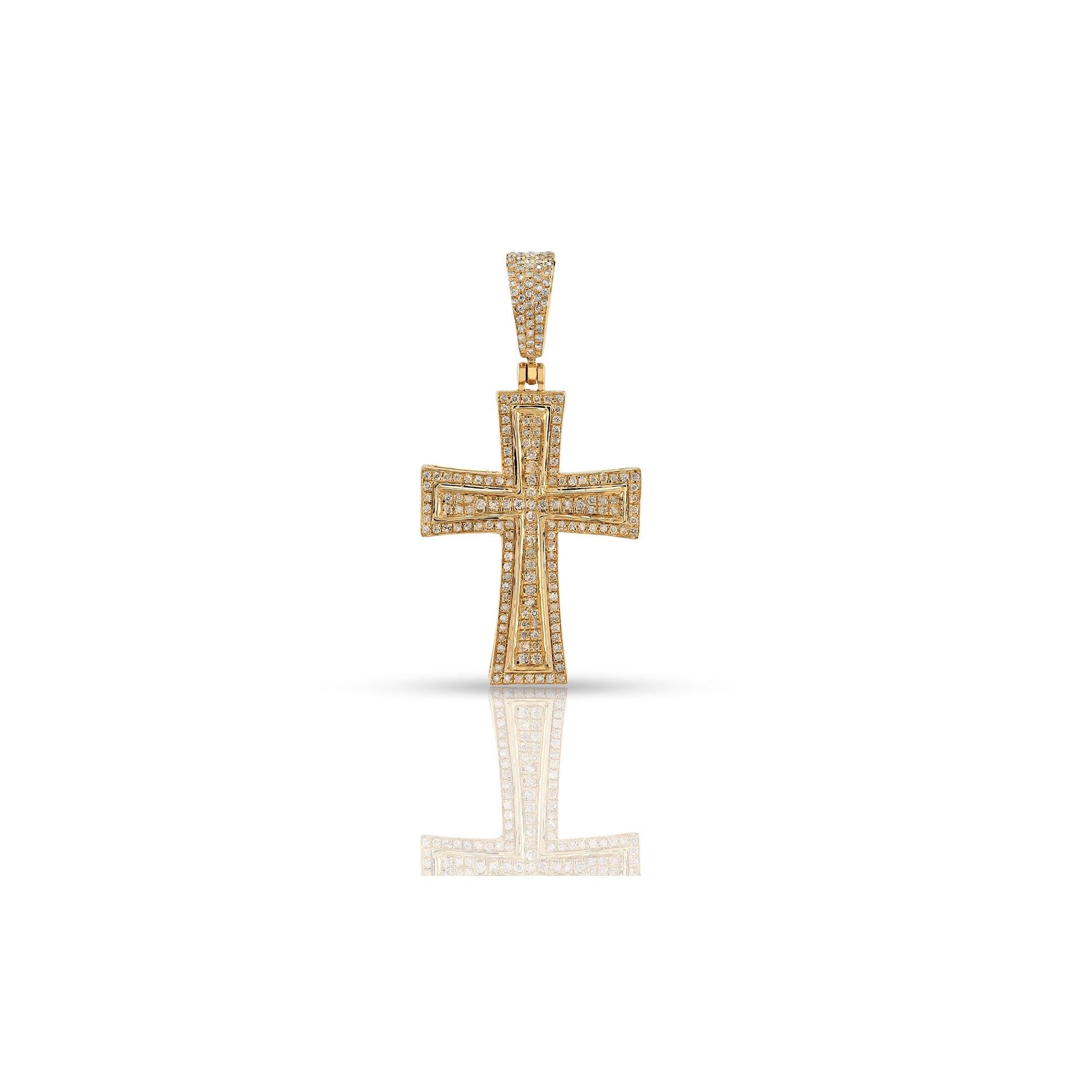 Yellow Gold Diamond Men's Cross Pendant