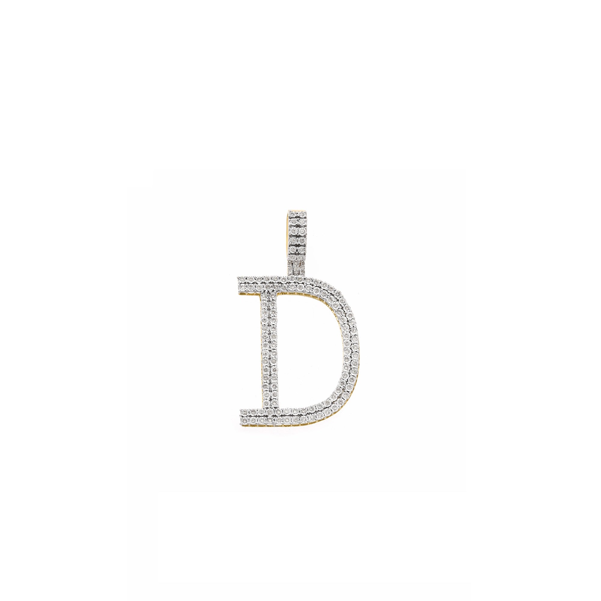 Yellow Gold Round Diamond Illusion Initial Pendant