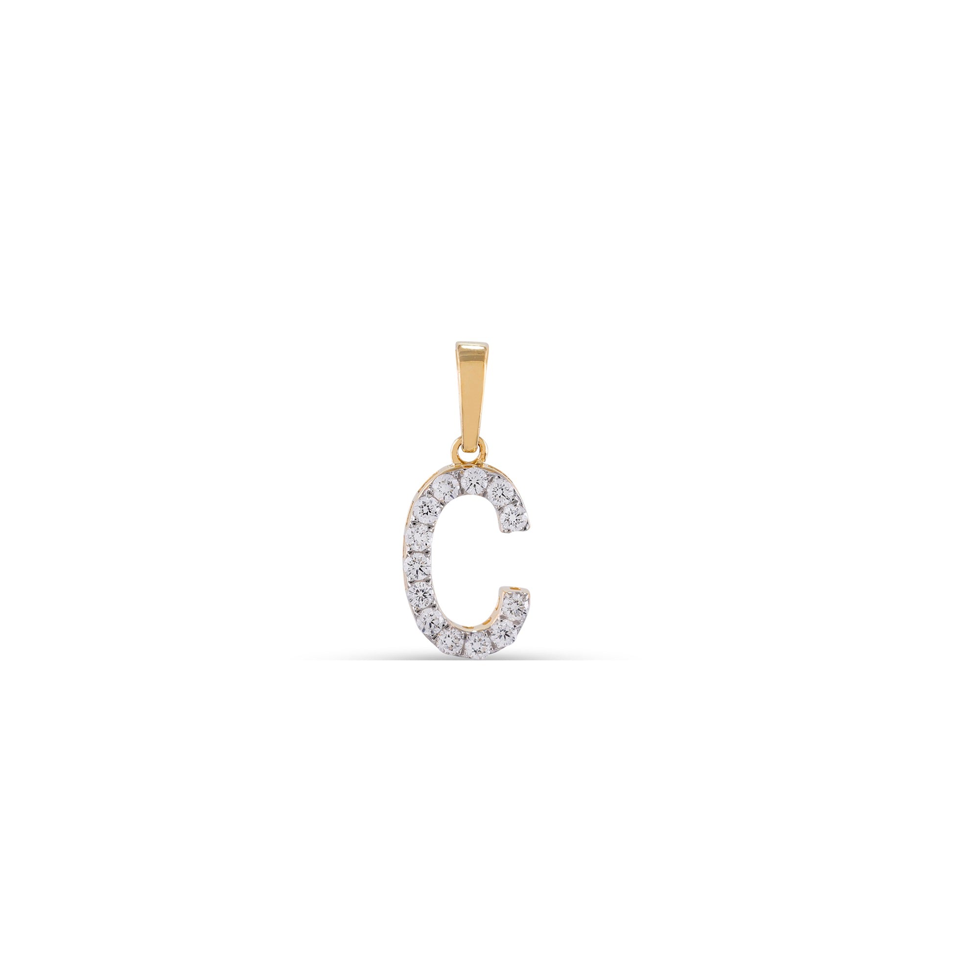 Yellow Gold Initial Letter 'A to Z' Pendant