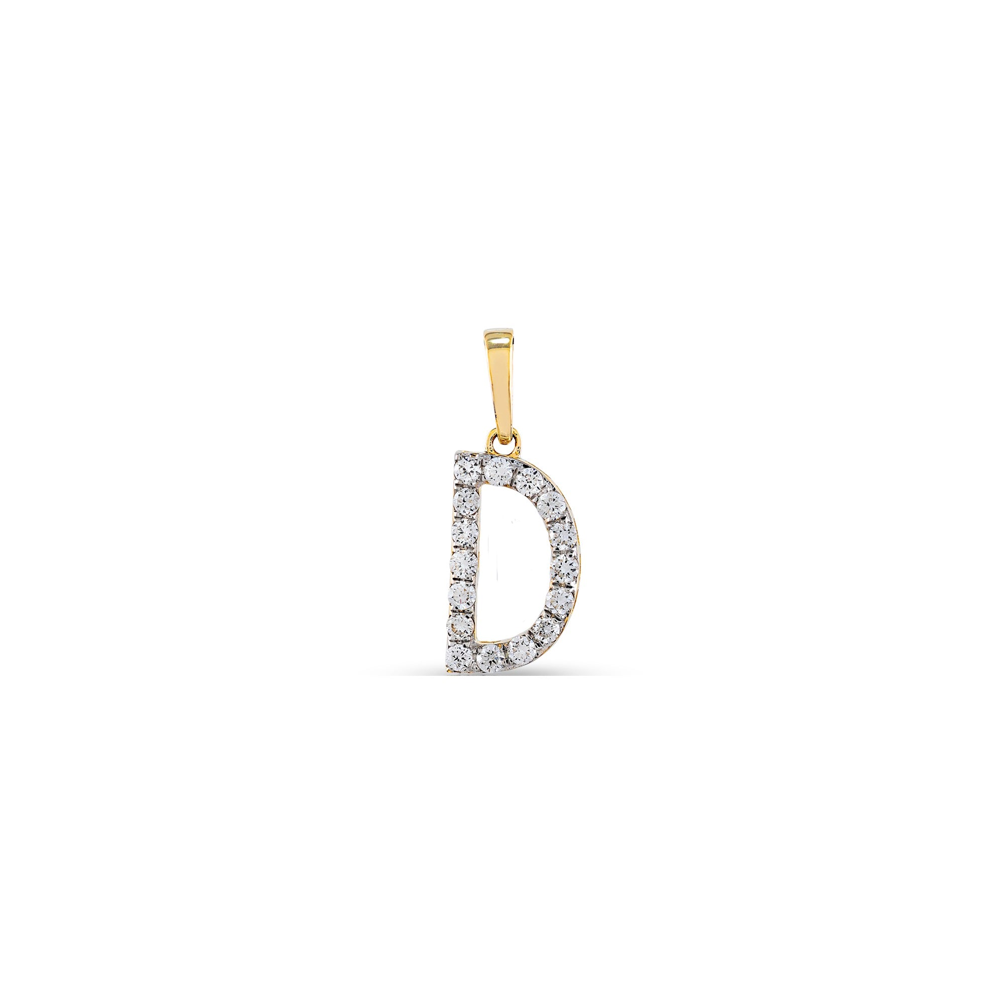 Yellow Gold Initial Letter 'A to Z' Pendant