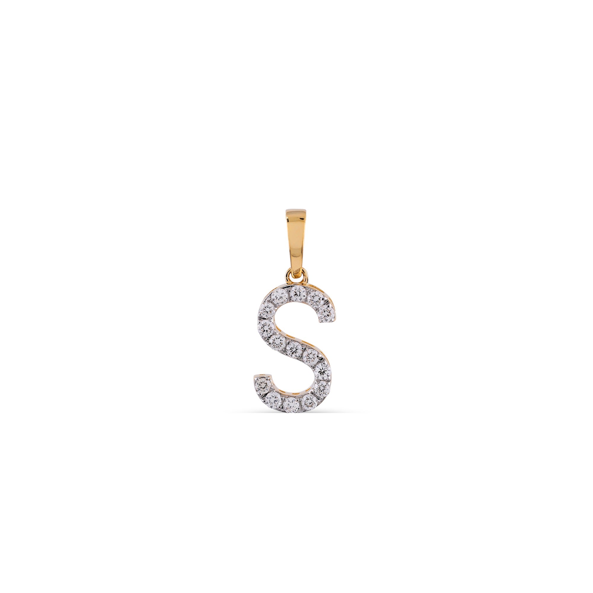 Yellow Gold Initial Letter 'A to Z' Pendant
