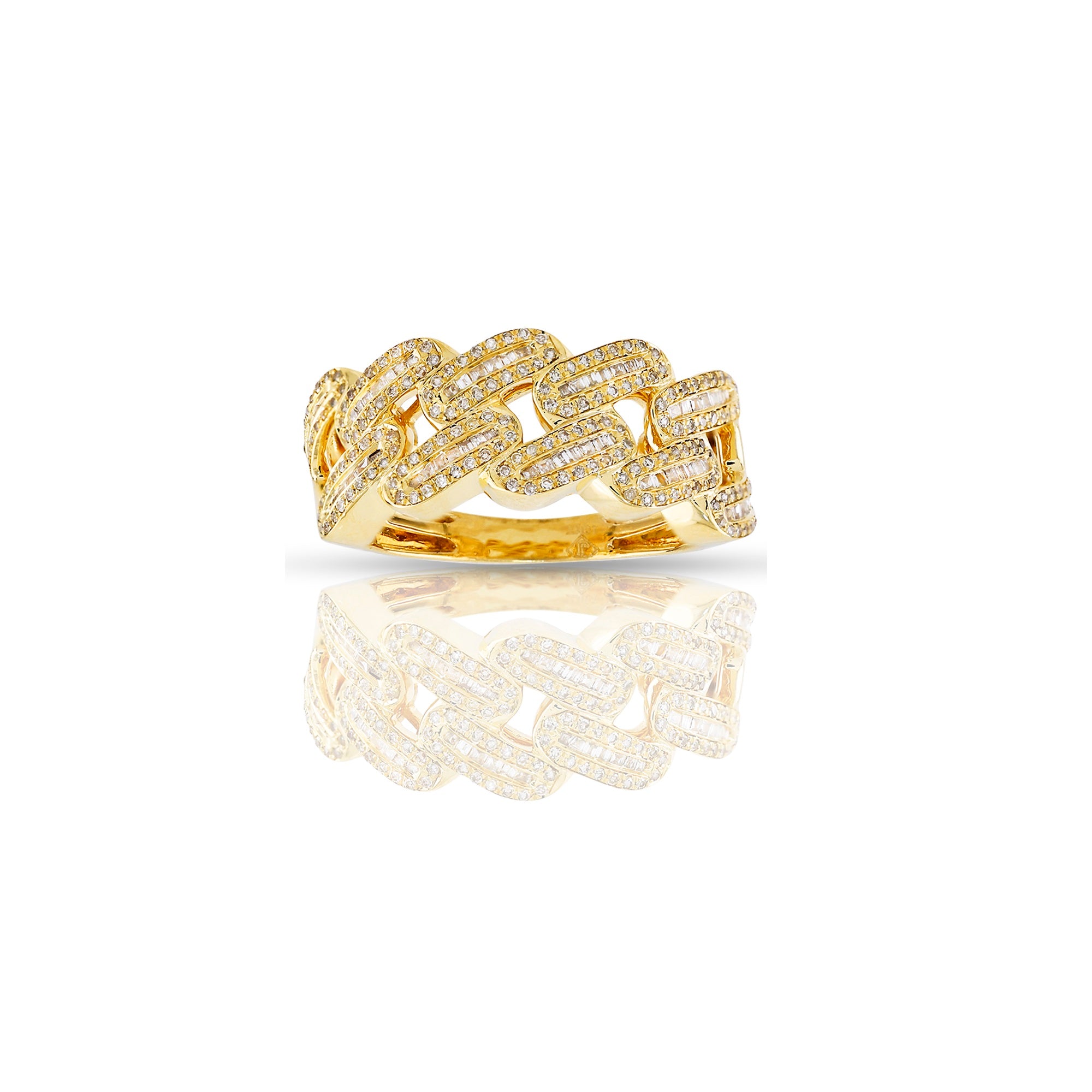 Baguette Diamond Cuban Ring