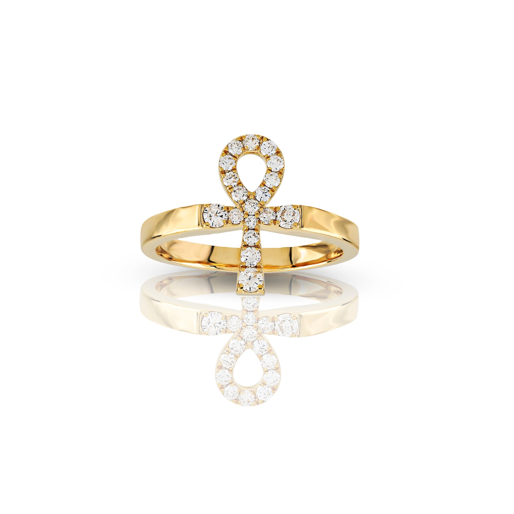 17mm Round Diamond Cross Ring
