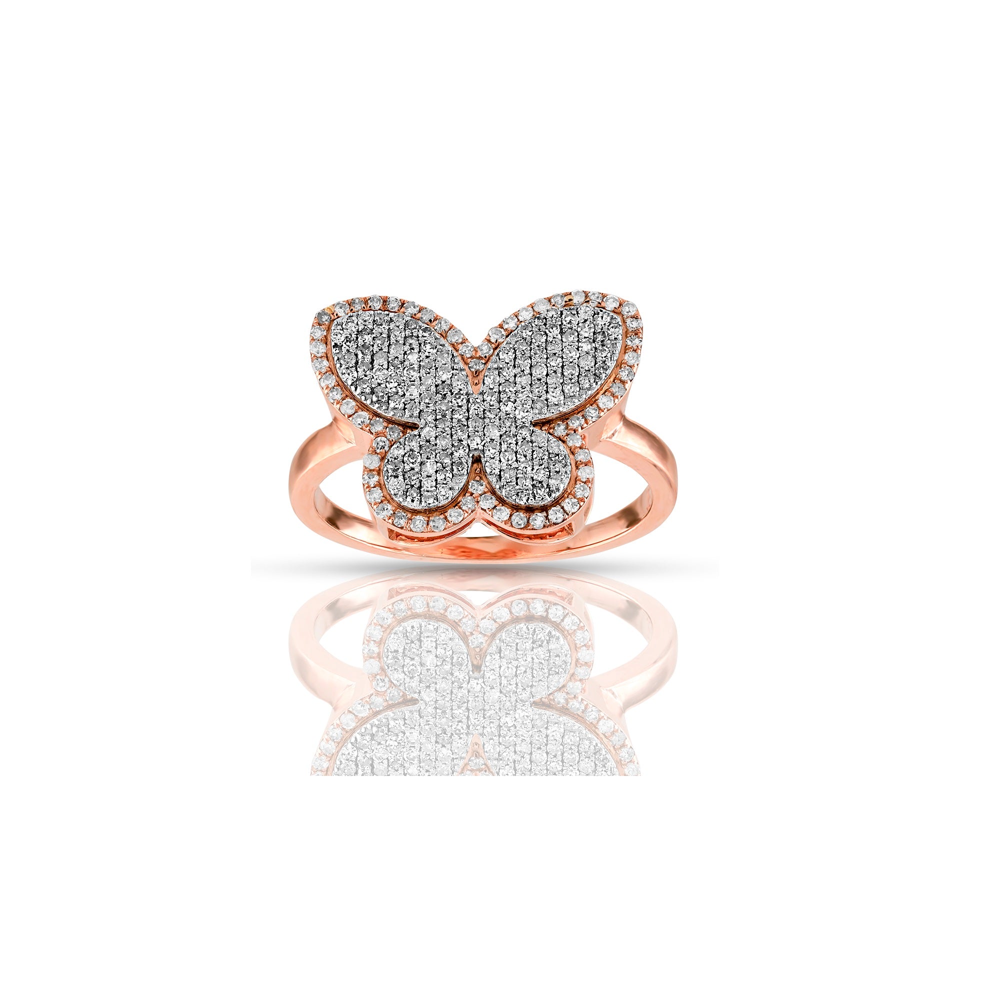 13mm Rose Gold Butterfly Ring