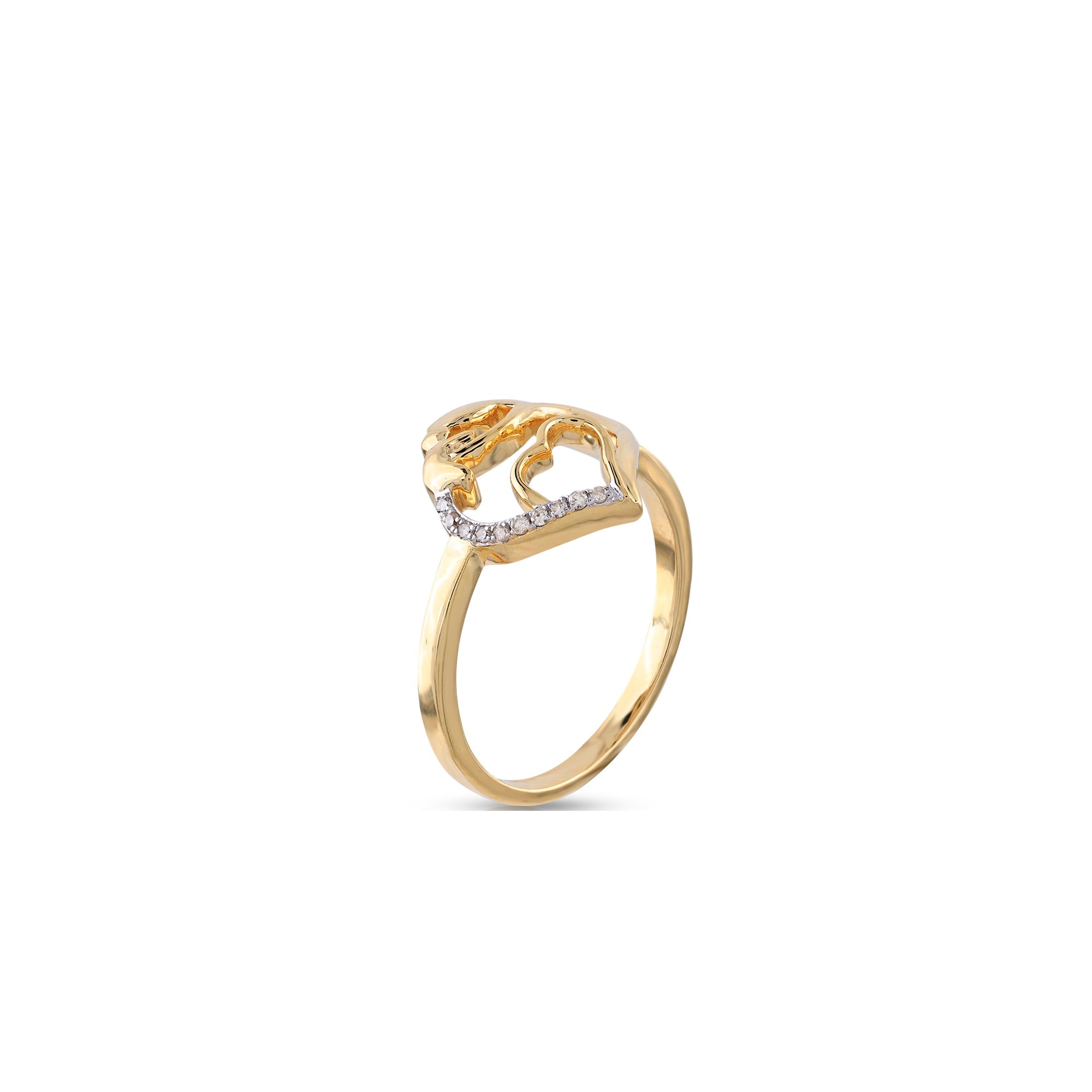 Yellow Gold Mother's Day Diamond Heart Ring